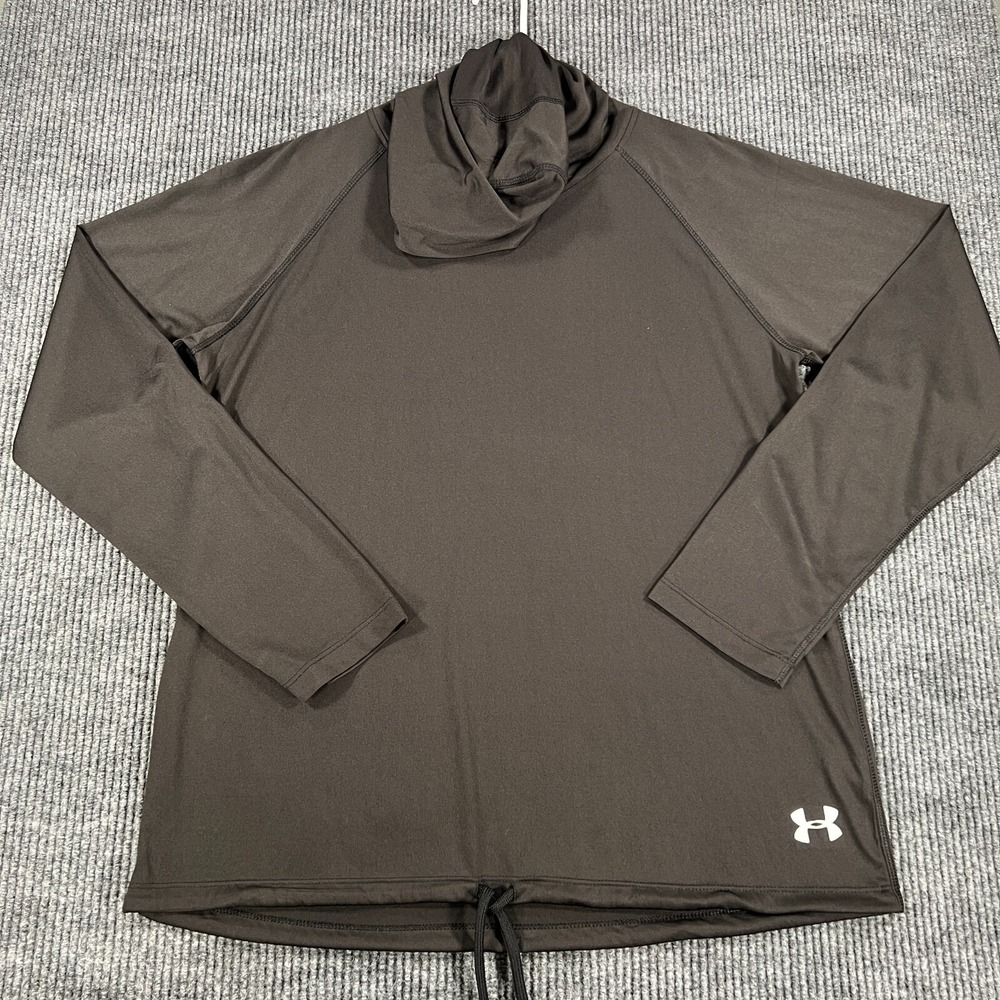 Under Armour Pullover Womens XL Extra Large Black Long Sleeve Hooded Loose Fit